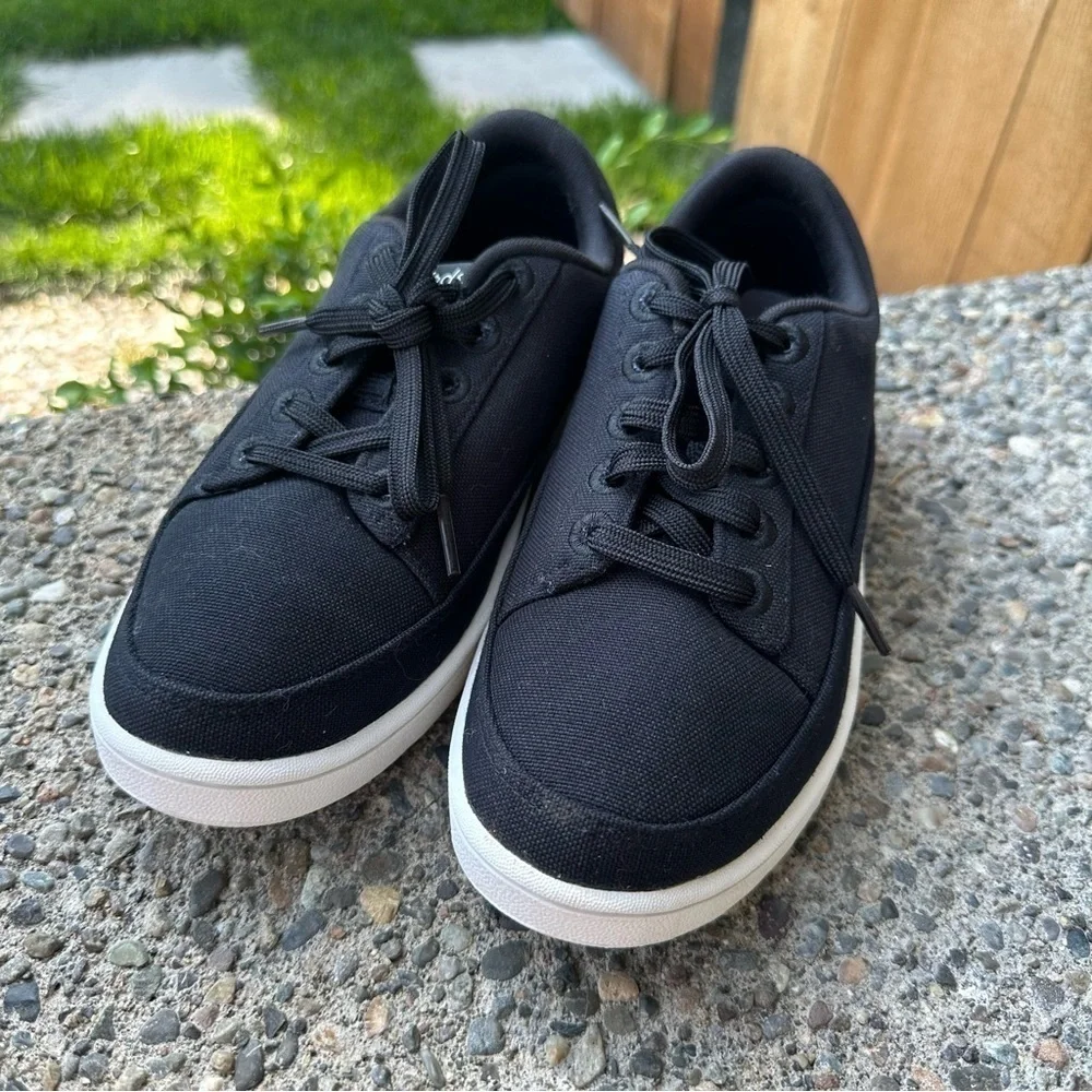 Allbirds Plant Pacer Platform Sneakers Solid Canvas Black Lace Up Size S Women’s
